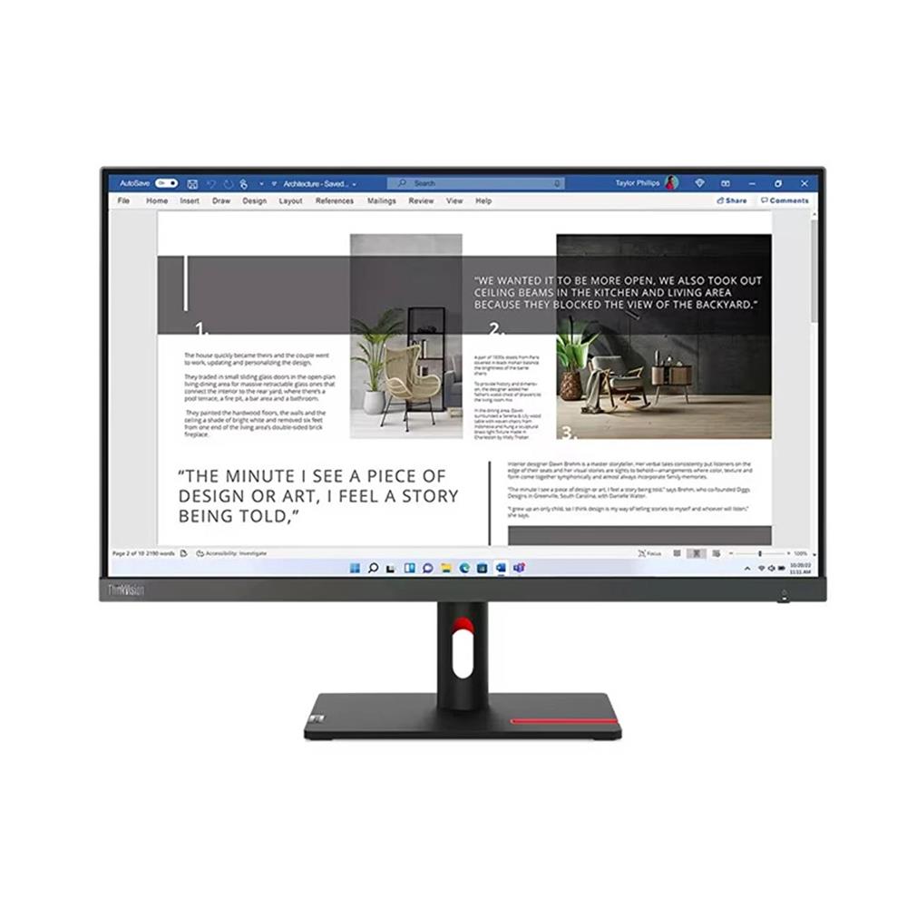 Lenovo 27" ThinkVision S27i-30 63DFKAT4TK IPS 100 Hz 4ms HDMI VGA Monitör