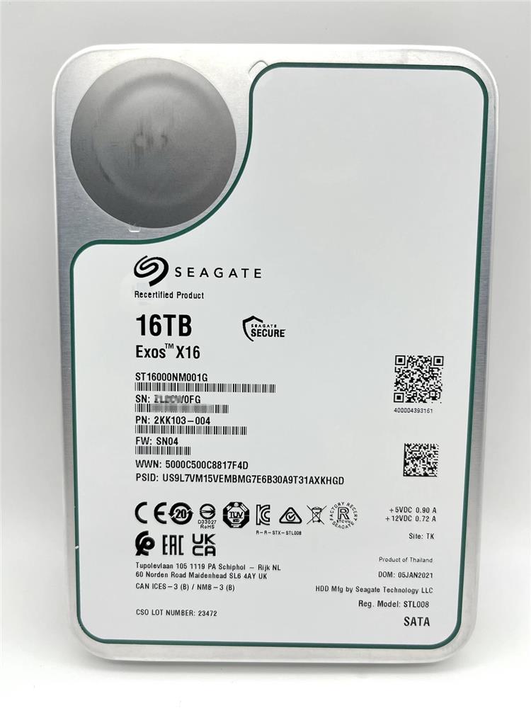 Seagate 16TB ST16000NM001G Exos X16 3.5 256M Enterprise SATA Harddisk (Boğaziçi Garantili)